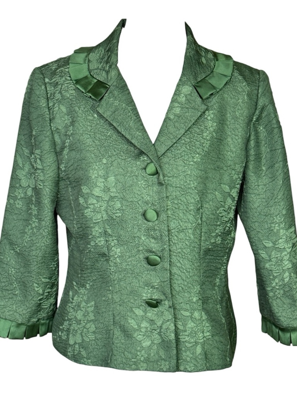 Adrianna Papéll Ivy Green Floral Jacquard Blazer Suit Jacket Wedding Guest